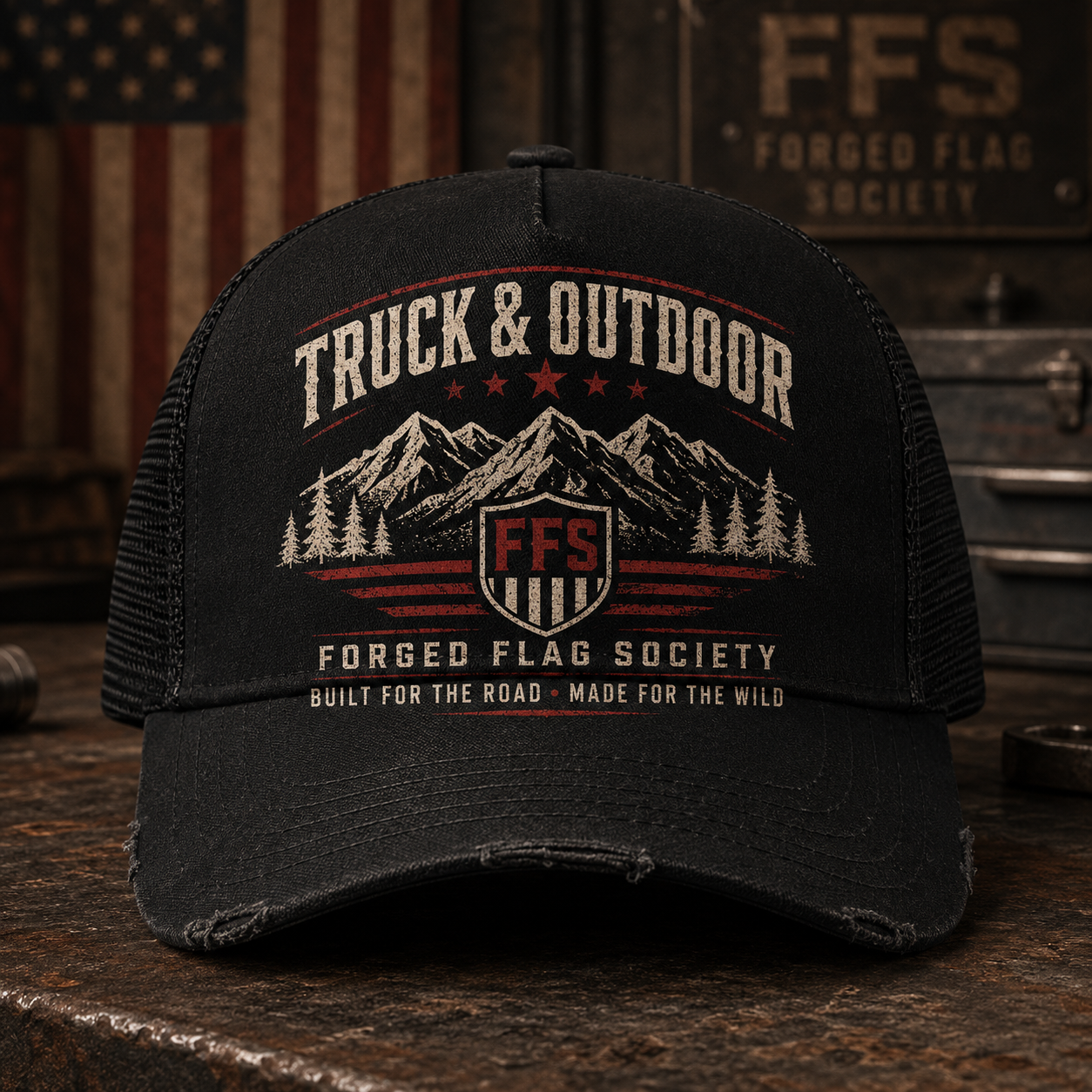 Truck & Outdoor Forged Flag Hat