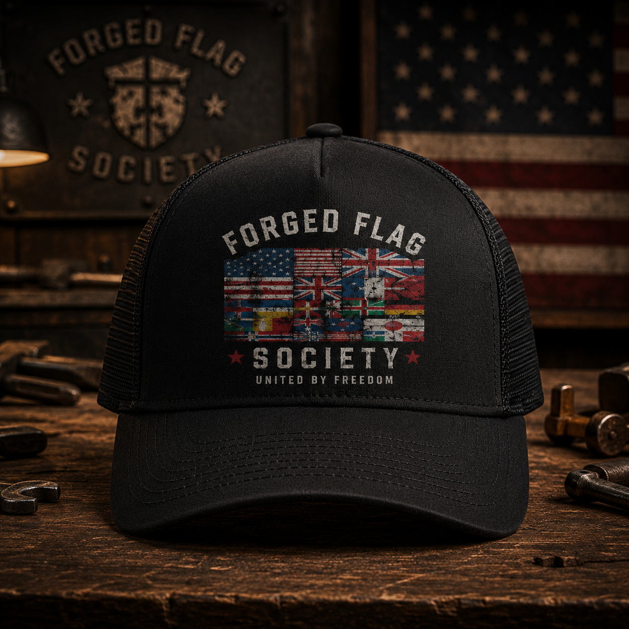 United By Freedom Forged Flag Hat