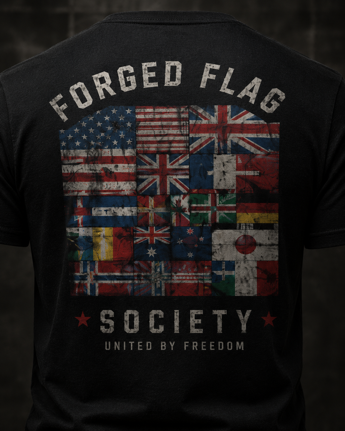 United By Freedom Forged Flag Tee