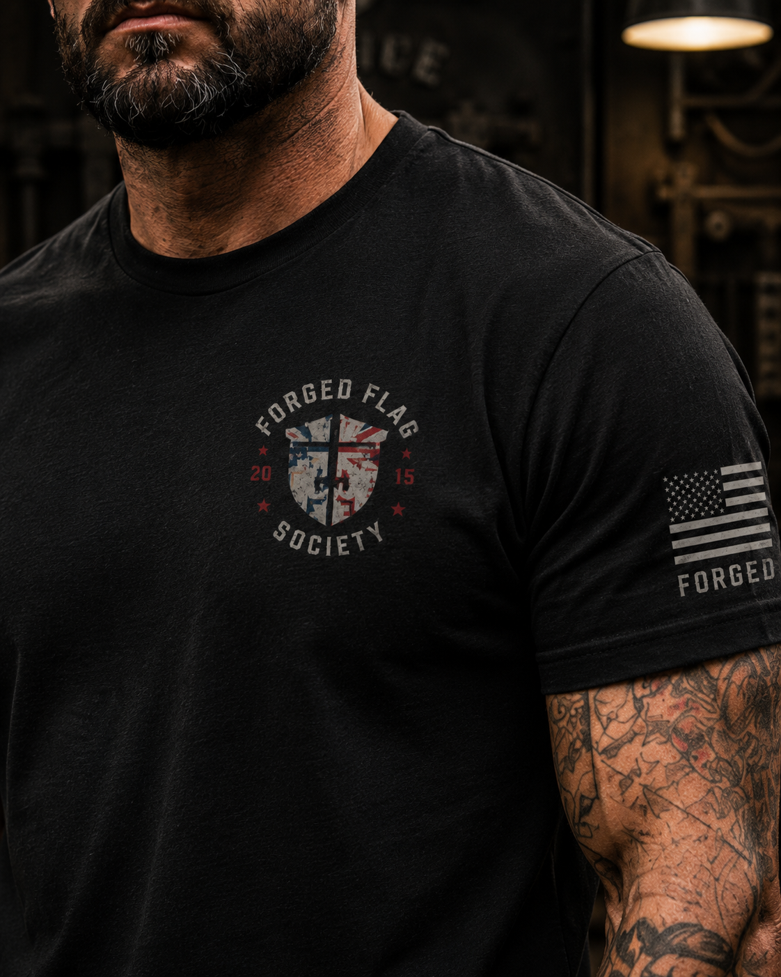 United By Freedom Forged Flag Tee