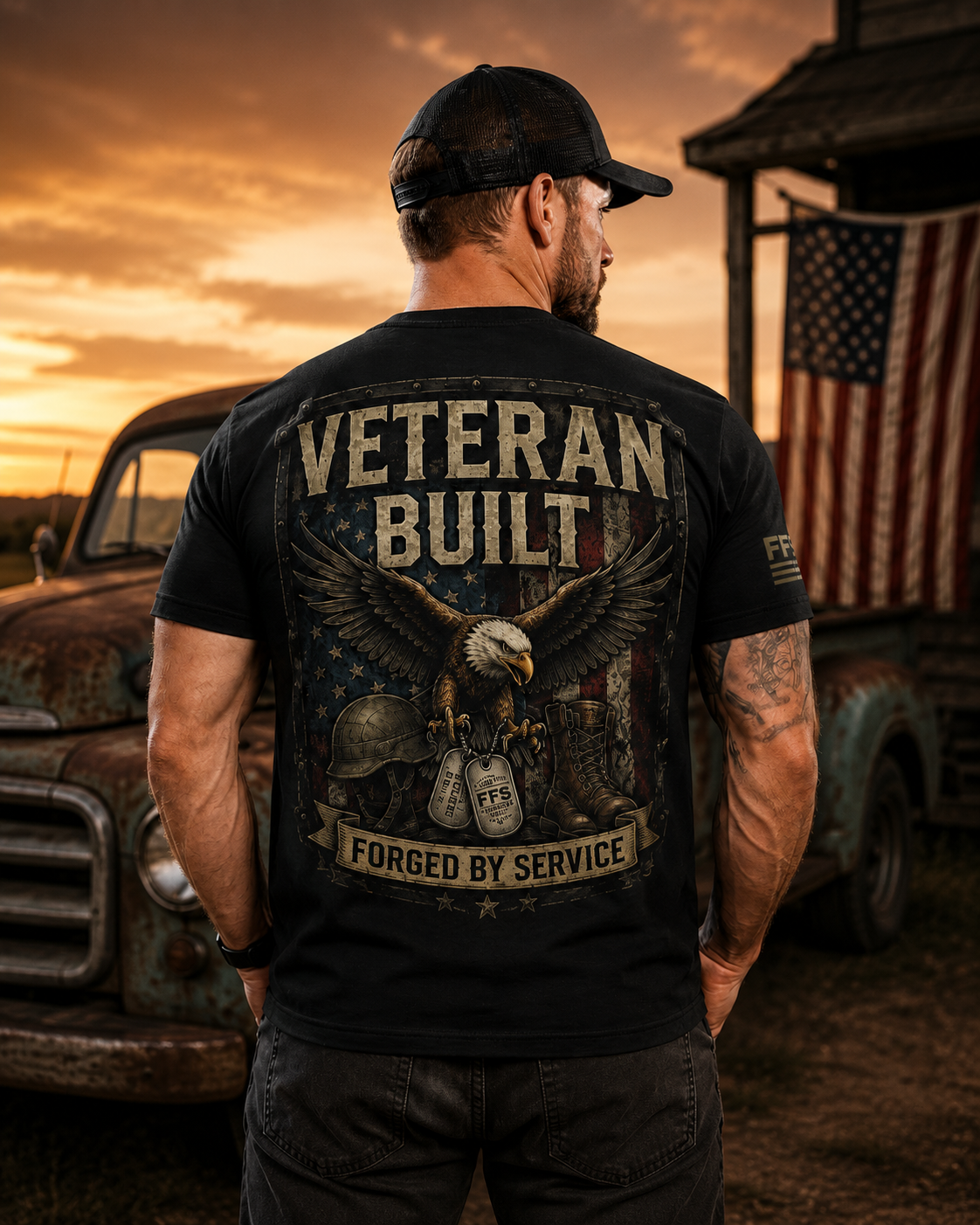 Veteran Built Forged Flag Tee